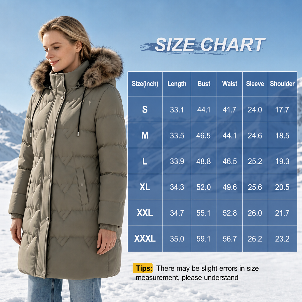 Winter Coats For Women Puffer Down Parka Thicken Jacket Snow Quilted Jacket Warm Detachable Fur Faux Hood