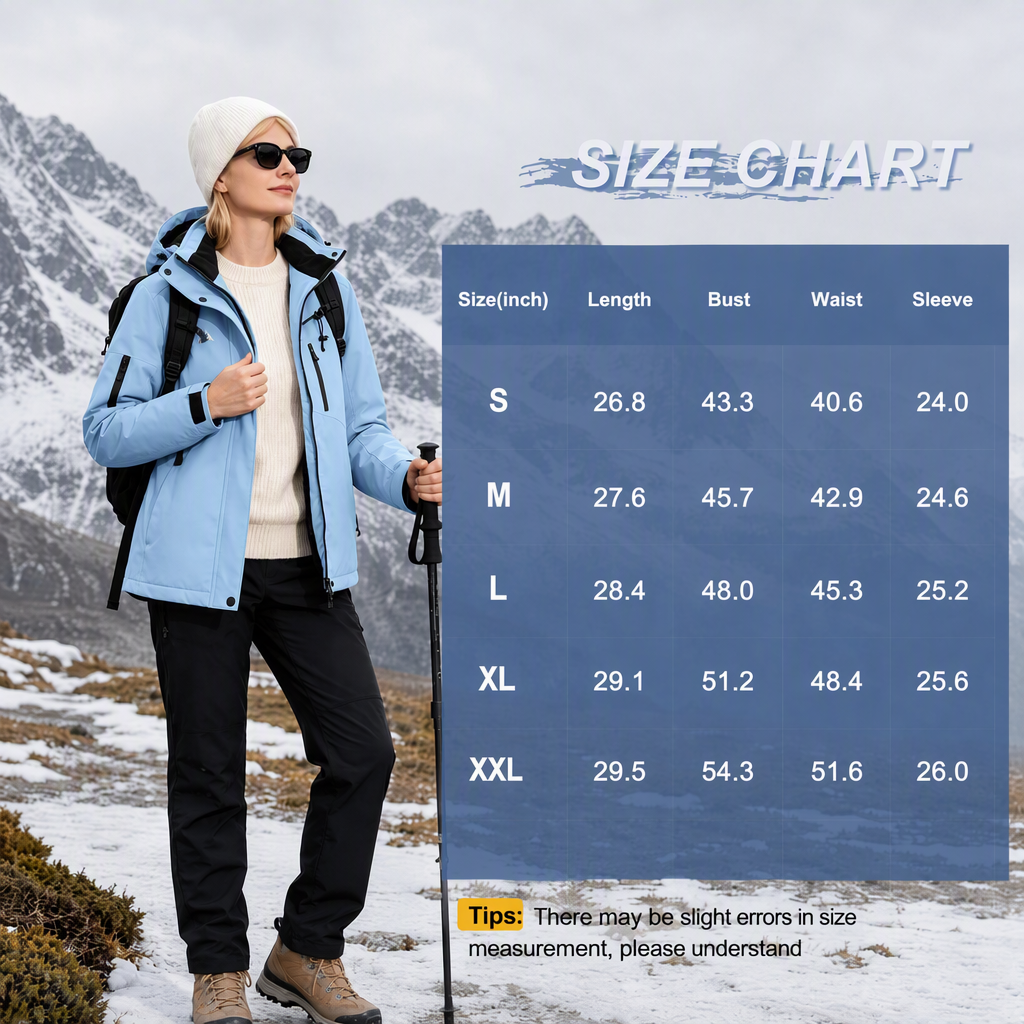 Women's Skiing Jackets Mountain Snowboarding Jacket Winter Waterproof Snow Coat with Fleece Hood