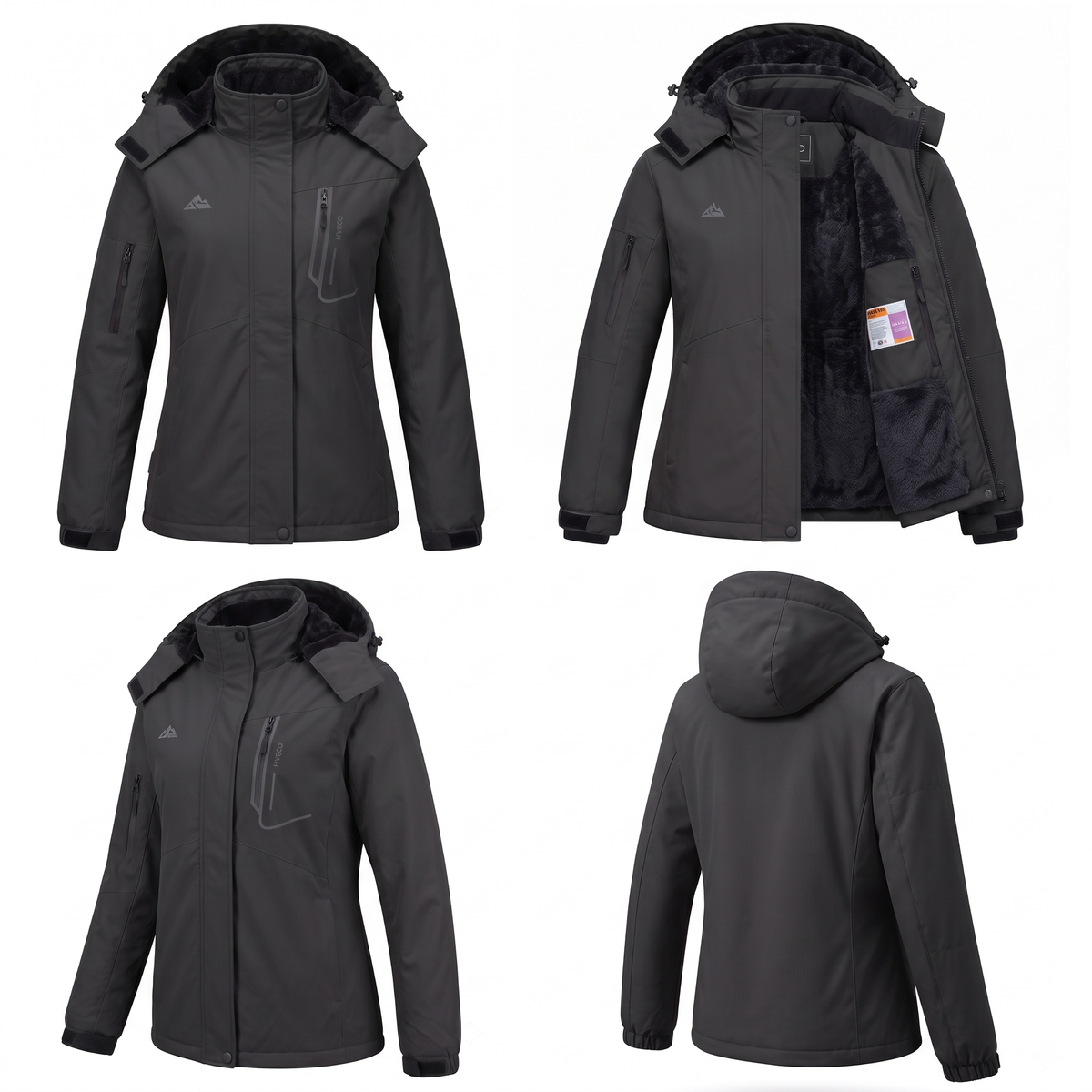 Women's Skiing Jackets Mountain Snowboarding Jacket Winter Waterproof Snow Coat with Fleece Hood