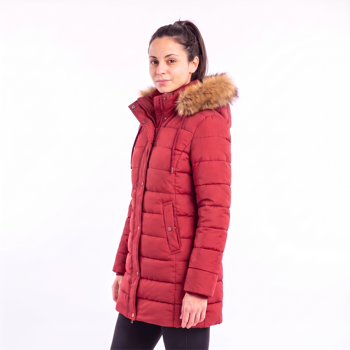 Puffer Coats for Women Winter Jacket Long Waterproof Snow Parka With Removable Faux Fur Trim Hood