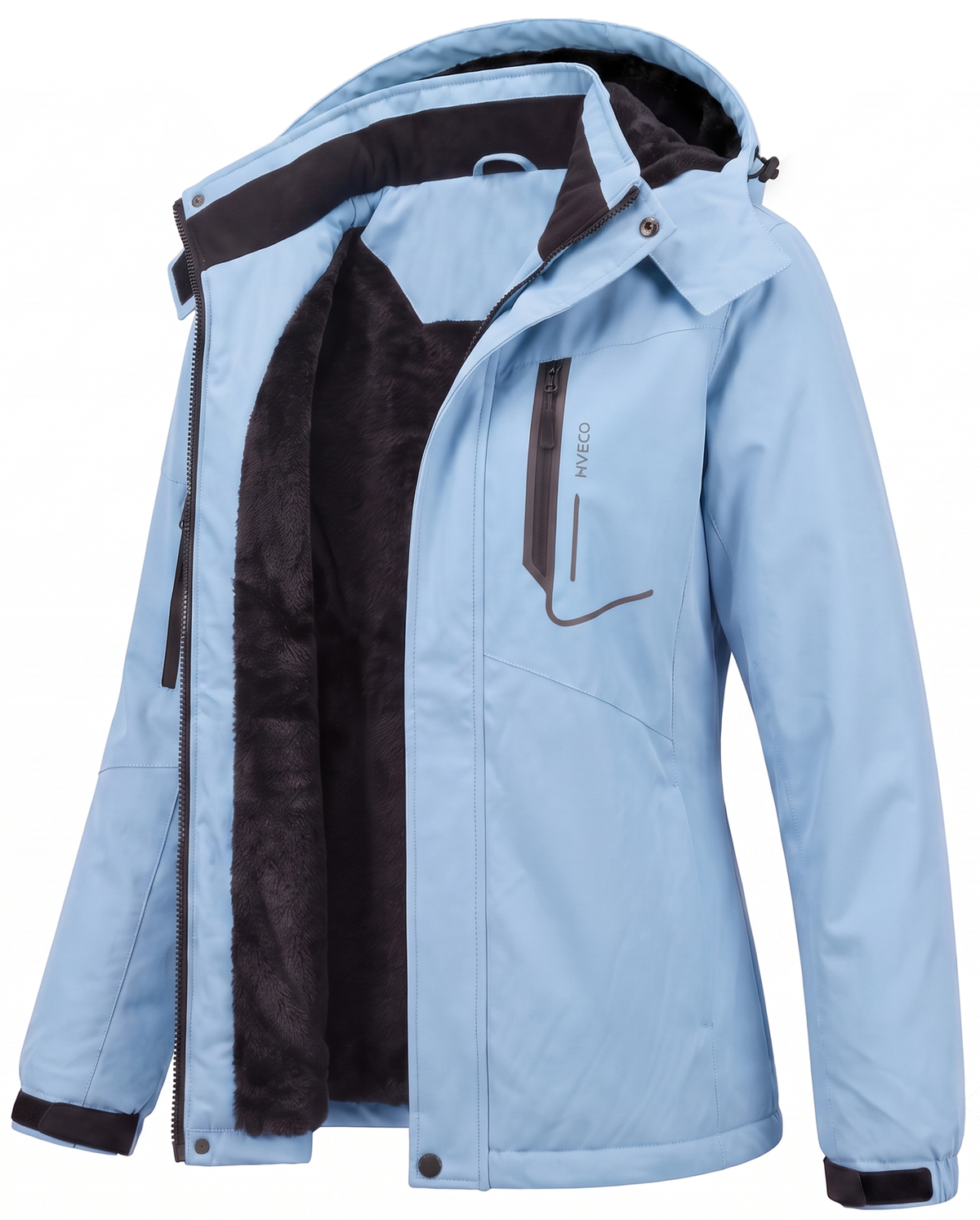 Women's Skiing Jackets Mountain Snowboarding Jacket Winter Waterproof Snow Coat with Fleece Hood