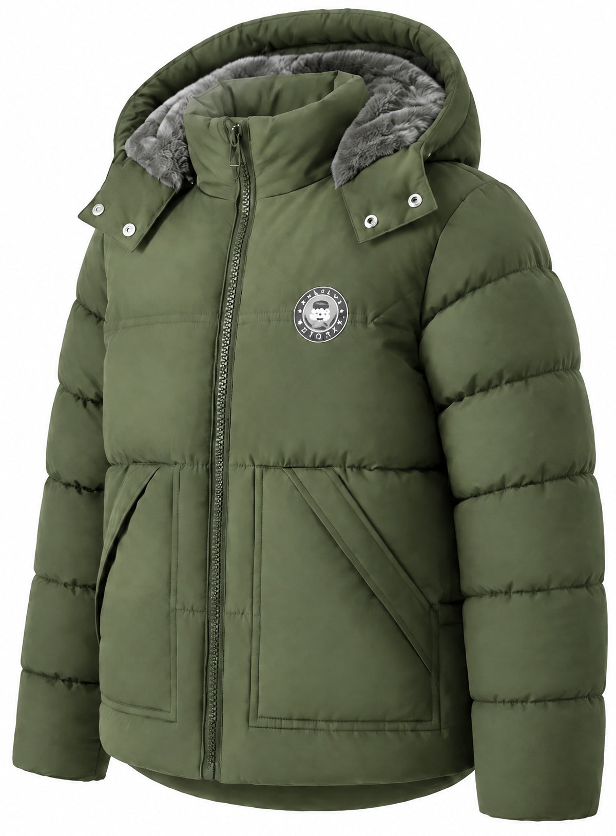 Winter Coat Boys' Thick Puffer Jackets with Removable Hood Warm Quilted Coats