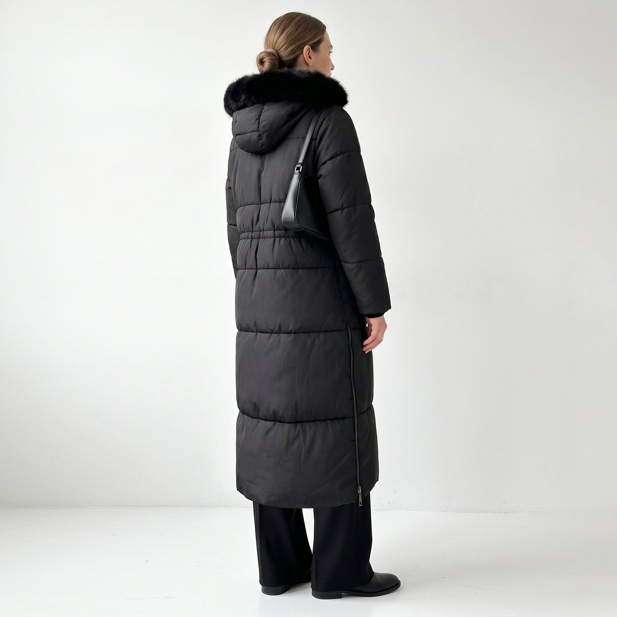 HVEOO Womens Maxi Puffer Jacket Long Parka Wind & Water Resistant Insulated Winter Jackets for Women