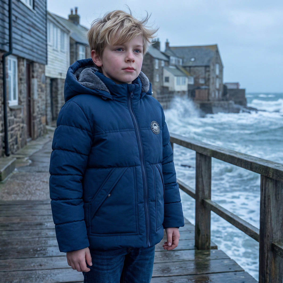 Winter Coat Boys' Thick Puffer Jackets with Removable Hood Warm Quilted Coats