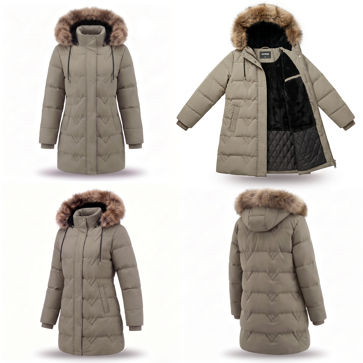 Puffer Coats Women Winter Jacket Long Windprrof Waterproof Snow Parka With Removable Faux Fur Trim Hood