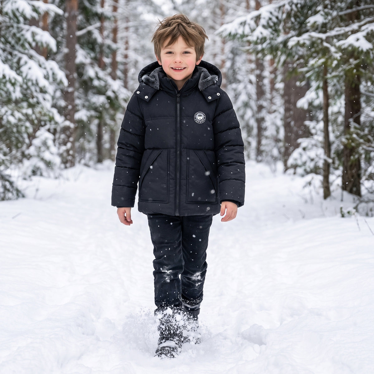 Winter Coat Boys' Thick Puffer Jackets with Removable Hood Warm Quilted Coats