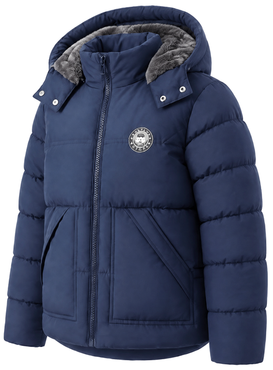 Winter Coat Boys' Thick Puffer Jackets with Removable Hood Warm Quilted Coats